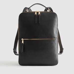 Quince Black Backpack with Gold Zippers